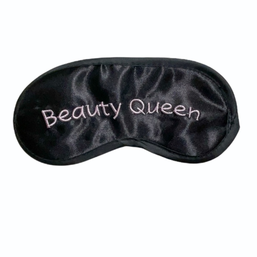 Beauty Queen black satin sleep mask one size